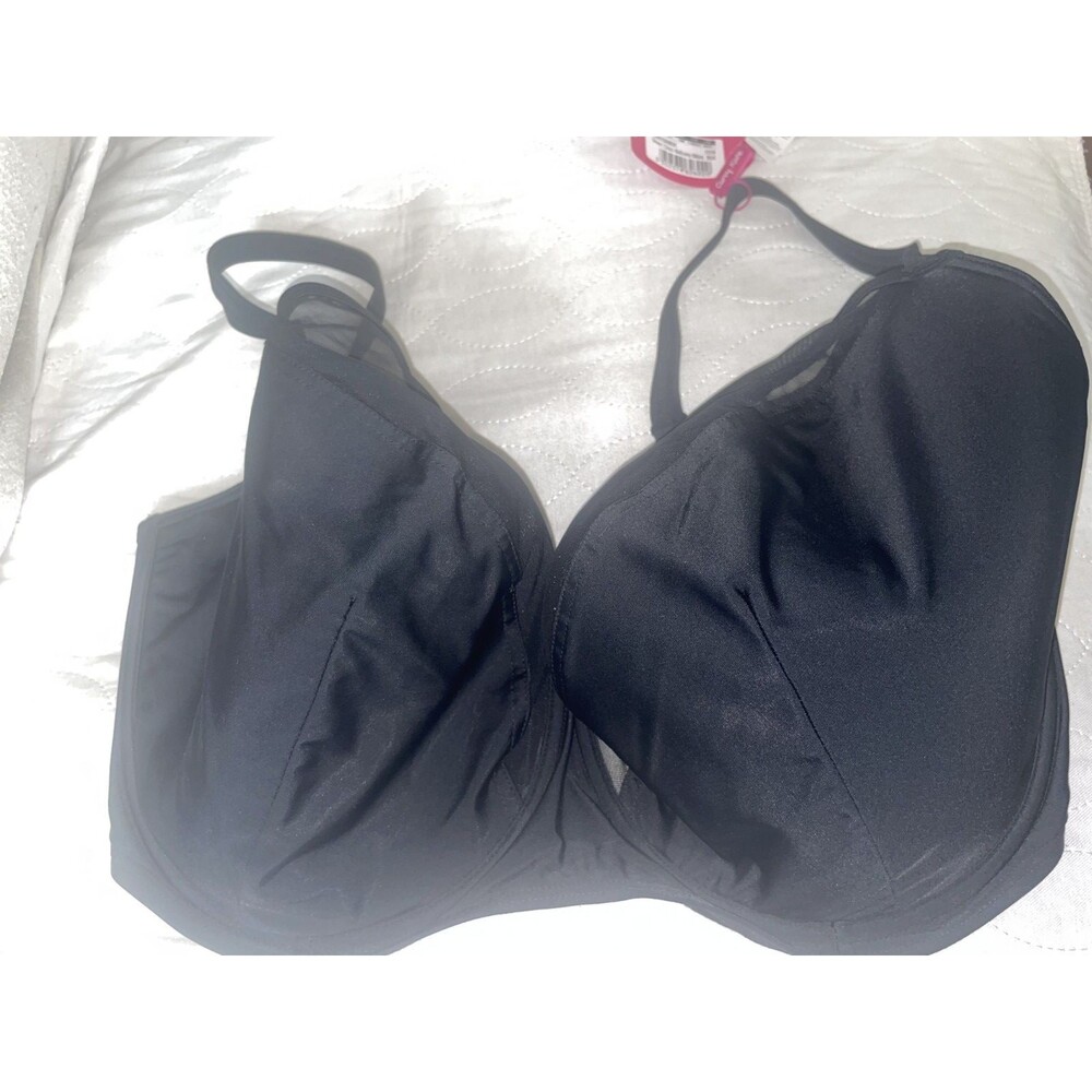 Curvy Kate Sheer Class Balcony Bikini Swim Top Black 40O NWT NEW